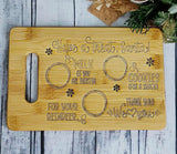 Wholesale | 10 packs | Santa Cookie Treat Board 9x6” Bamboo
