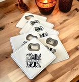 Wholesale | 6 pack | Leatherette Bottle Opener Coaster Sets
