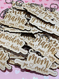 Wholesale | 1 pc | Mama Wood Keychain with Names