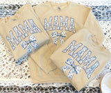Wholesale Blue Coquette Mama Sweatshirt with Bow