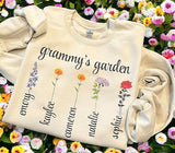 Wholesale Grandma's Garden Birth Flower Mothers Sweatshirt-Sand