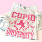 Wholesale Valentine's Day Cupid University Sweatshirt -Ash