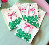 Wholesale St Patick's Clover Shamrock Cherry Bow T Shirt