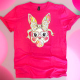 Wholesale Bubble Bunny Easter T-Shirt-Hot Pink