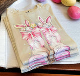 Wholesale Easter Bunny Cowboy Western Boots T Shirt