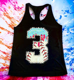 Custom Number Drip Tank – Baseball & Softball Edition