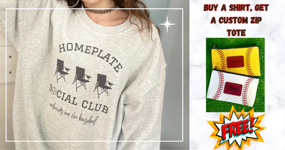 Wholesale | Homeplate Social Club Baseball or Softball Mom Sweatshirt