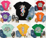 Seahorse or Seashell Summer Beach T Shirt