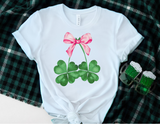 Wholesale St Patick's Clover Shamrock Cherry Bow T Shirt