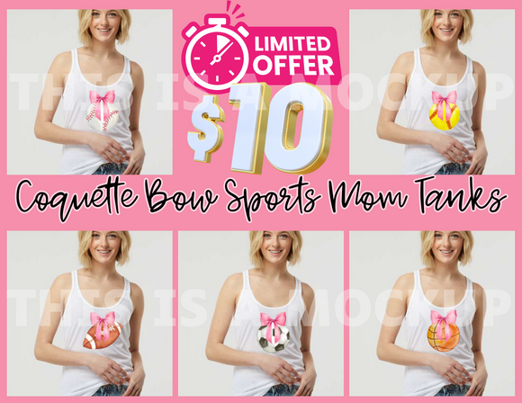 Wholesale Coquette Bow Sports Mom Tank Tops