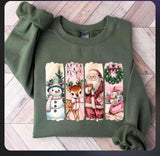 Wholesale A Vintage Christmas Sweatshirt - Mil Green