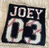 Baseball Mom Custom Sweatshirt with Name and Number