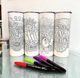 Wholesale | 4 | Color Your Own Sweary Coloring Page Tumbler Pack