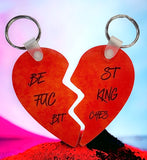 Wholesale |5| Split Heart Best Fucking Bitches Keychain Set