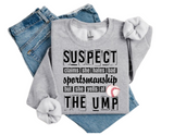 Wholesale Suspect Claims Bad Sportsmanship Sports Mom Sweatshirt - Ash