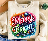 Wholesale Merry and Bright Neon Christmas Sweatshirt