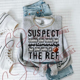 Wholesale Suspect Claims Bad Sportsmanship Sports Mom Sweatshirt - Ash