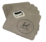 Wholesale | 6 pack | Leatherette Bottle Opener Coaster Sets