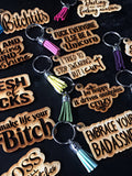 Wholesale | 10 pcs | Snarky Wood Keychain Bundle