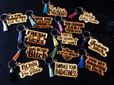 Wholesale | 10 pcs | Snarky Wood Keychain Bundle