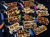 Wholesale | 10 pcs | Snarky Wood Keychain Bundle