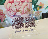 Wholesale | 1 pc | QR Code Social Media Acrylic Sign - Hand Painted