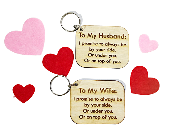 Wholesale | 1 pc | To my husband wife wood keychain