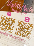 Wholesale | 1 pc | QR Code Social Media Acrylic Sign - Hand Painted