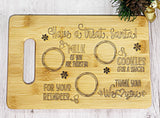 Wholesale | 10 packs | Santa Cookie Treat Board 9x6” Bamboo