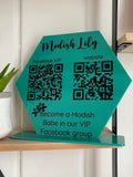 Wholesale | 1 pc | QR Code Social Media Acrylic Sign - Hand Painted