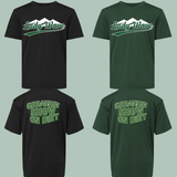 NMYBBSB Performance T in Black Lady Wave with Greatest Show on Earth on back Softball - Youth & Adult