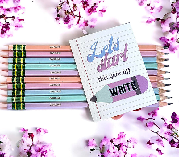 Let's Start This Year Off WRITE Pastel Pencil Packs