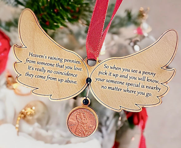 Wholesale | 4 pack | Memorial Pennies From Heaven Ornament