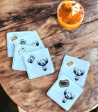Wholesale | 6 pack | Leatherette Bottle Opener Coaster Sets