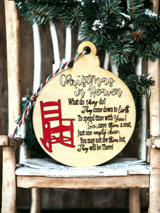 Wholesale | 4 pcs | Christmas in Heaven Chair Ornament Memorial