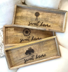 Wholesale |3| Mango Wood Catch All Come HOME Safe Trays