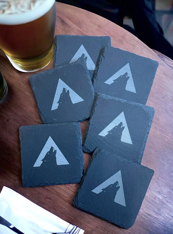 Wholesale | 6 | Slate Coasters with your Logo Branded Merch