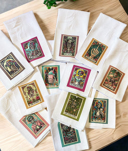 Wholesale |6| Kitchen Waffle Weave Towels Tarot Card Designs