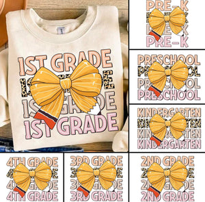 Coquette Bow Pencil First Day of School Kids Shirts-BUY ONE GET ONE FREE!