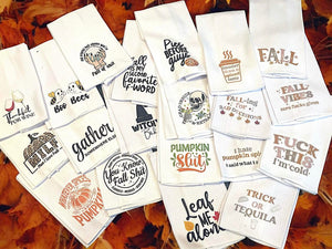 Wholesale |6| Fall Themed Funny Sarcastic Kitchen Tea Towels