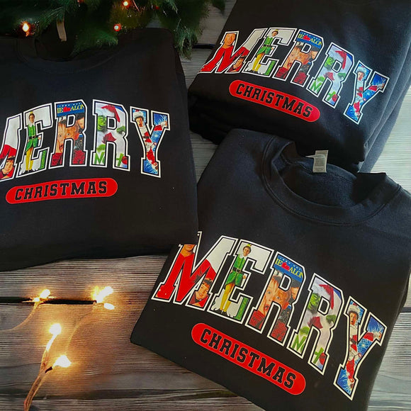 Wholesale Merry Christmas Movie Sweatshirt in black