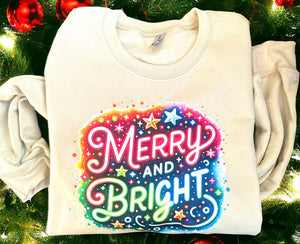 Wholesale Merry and Bright Neon Christmas Sweatshirt