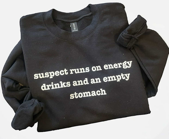 Wholesale Suspect Challenge Sweatshirt Empty Stomach Funny Wife Gift-Black