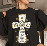 Wholesale For Unto You is Born Christ Cross Sweatshirt - Black