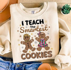 Wholesale I teach the smartest cookies sweatshirt - sand