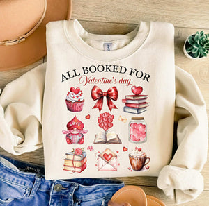 Wholesale Valentine's Day Book Lover Sweatshirt - Sand