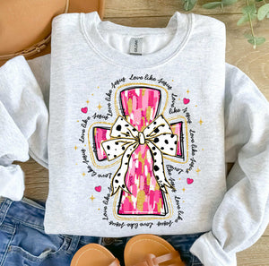 Wholesale Valentine's Day Jesus Loves You Sweatshirt -Ash