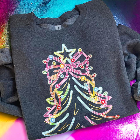 Wholesale Glowing Christmas Tree Christmas Sweatshirt H Charcoal