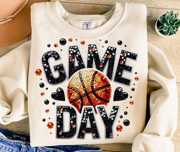 Wholesale Game Day Basketball Sweatshirt - Sand