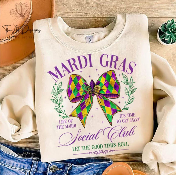 Wholesale Mardi Gras Social Club Sweatshirt - Sand